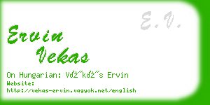ervin vekas business card